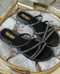 Sandalia 677 negro brillo