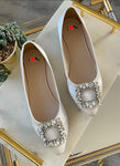 Flat 1189 blanco satin